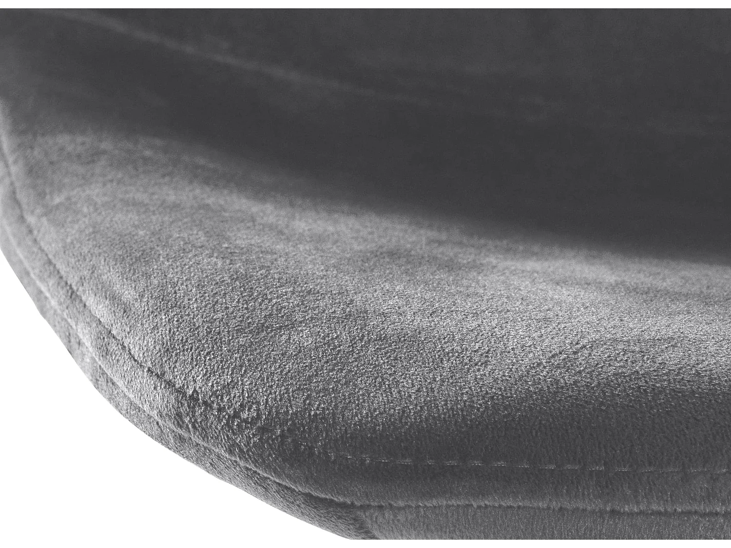 Lot de 2 Tabourets de bar - Velours & Métal - Gris foncé - Divo