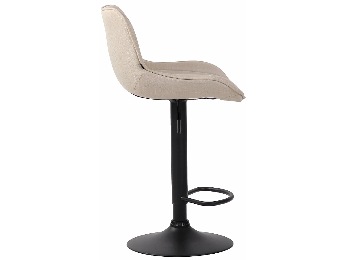 Lot de 2 Tabourets de bar - Tissu & Métal - Crème - Lentini