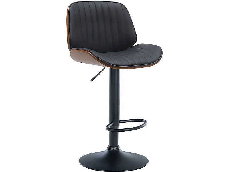 Barkruk - Kunstleer (PVC) & wit - walnoot/zwart - Nova