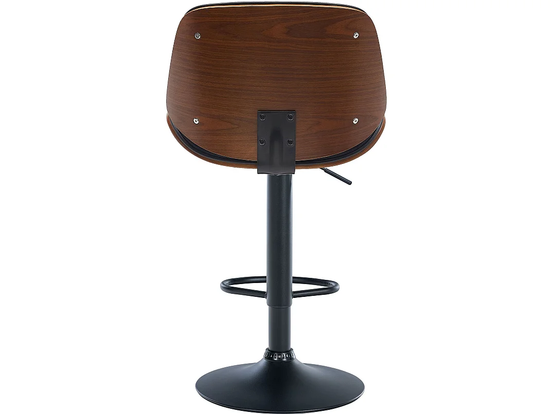 Tabouret de bar - Similicuir (PVC) & Blanc - Noyer / Noir - Nova