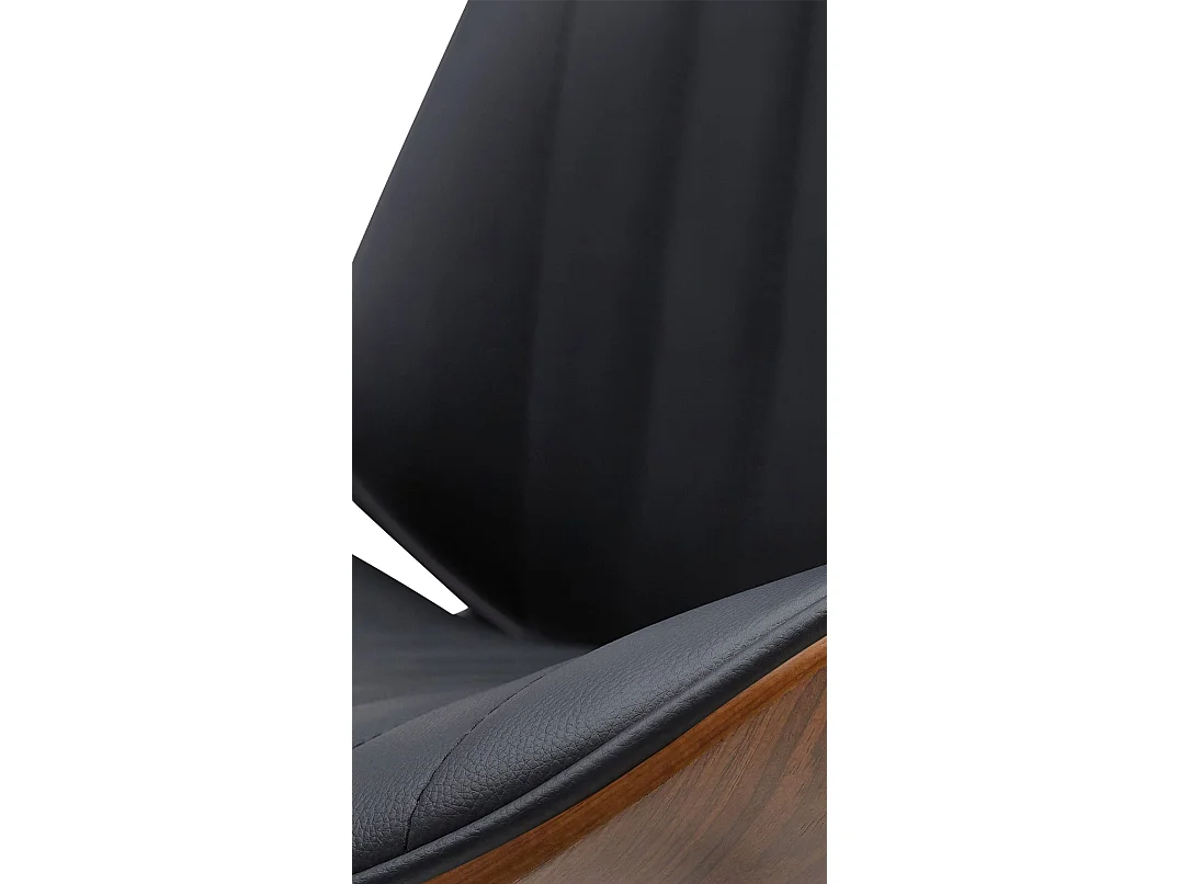 Tabouret de bar - Similicuir (PVC) & Blanc - Noyer / Noir - Nova