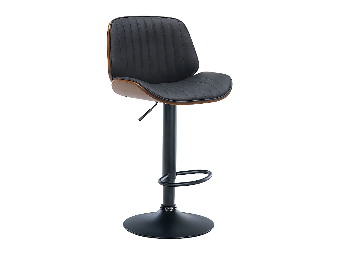 Barkruk - Kunstleer (PVC) & wit - walnoot/zwart - Nova