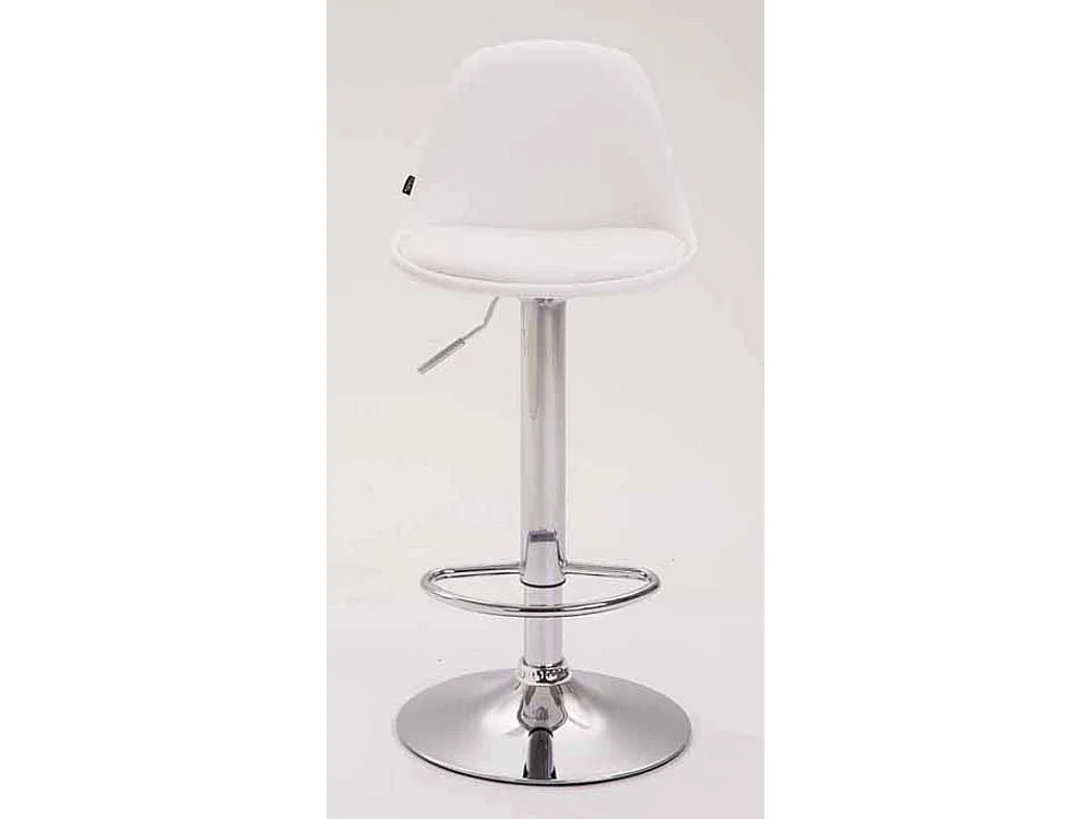 Lot de 2 Tabourets de bar - Similicuir & Métal chromé - Blanc - Kiel