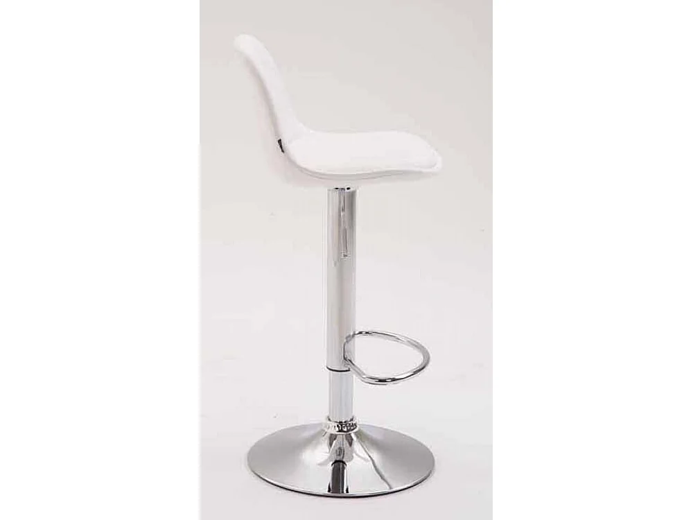 Lot de 2 Tabourets de bar - Similicuir & Métal chromé - Blanc - Kiel
