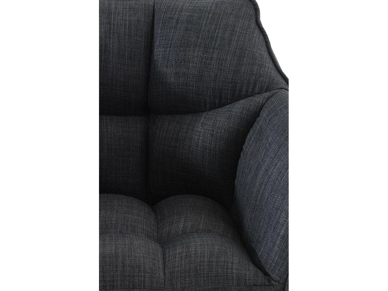 Lot de 2  Tabouret de bar - Tissu & Noir - Gris foncé - Damaso