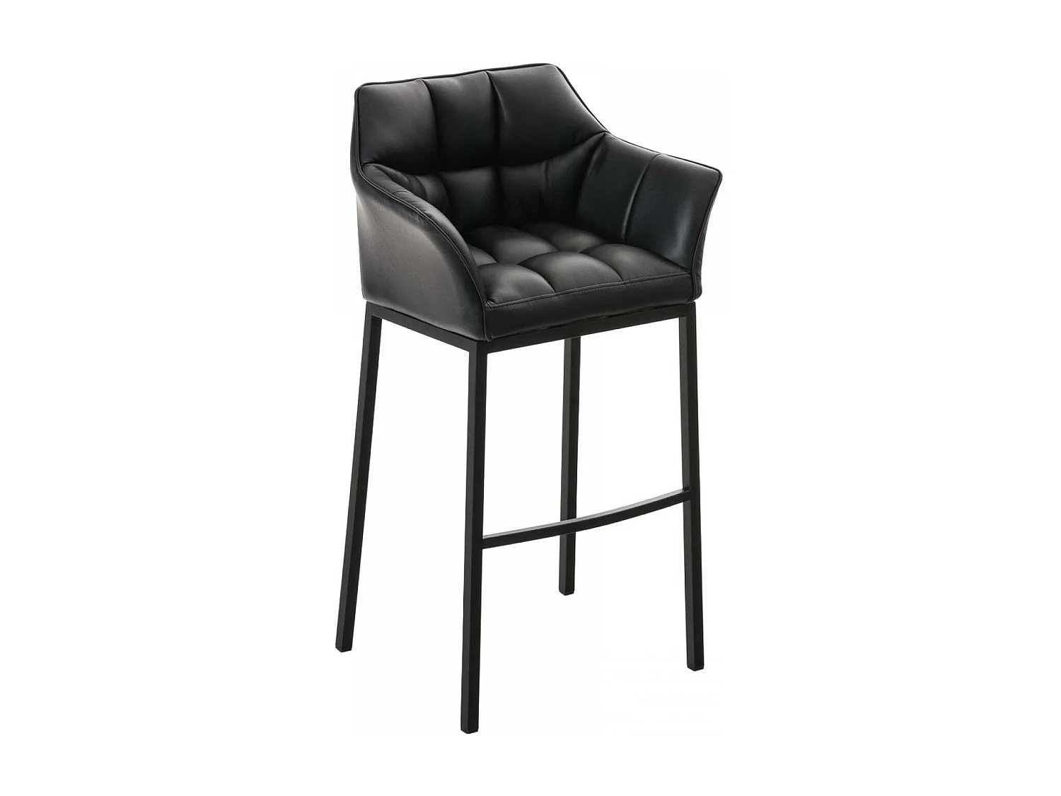 Tabouret de bar - Similicuir & Noir - Noir - Damaso