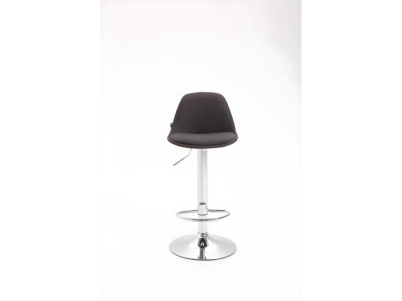 Lot de 2 Tabourets de bar - Tissu & Métal chromé - Gris foncé - Kiel