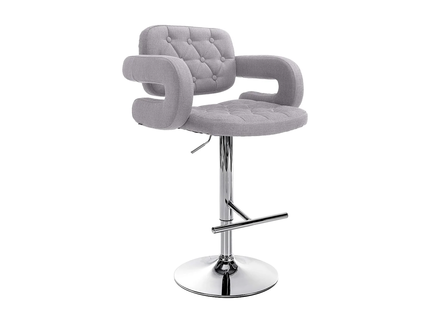 Tabouret de bar - Tissu & Métal - Gris - Dublin