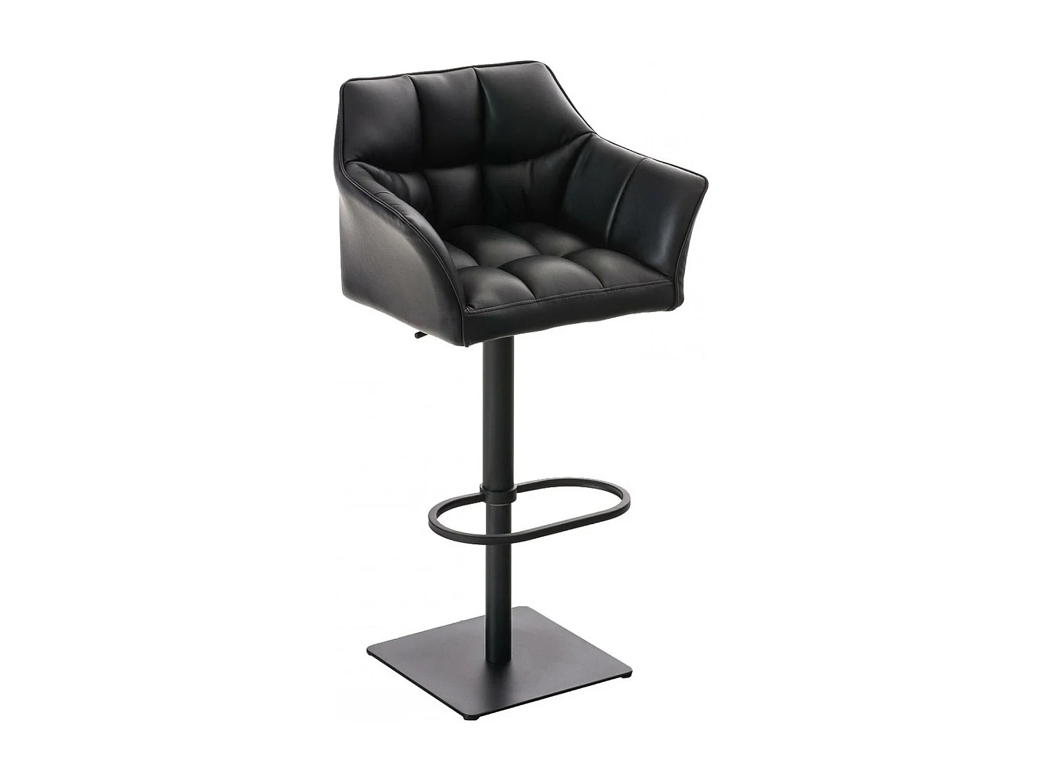 Lot de 2  Tabouret de bar - Similicuir & Noir - Noir - Damaso