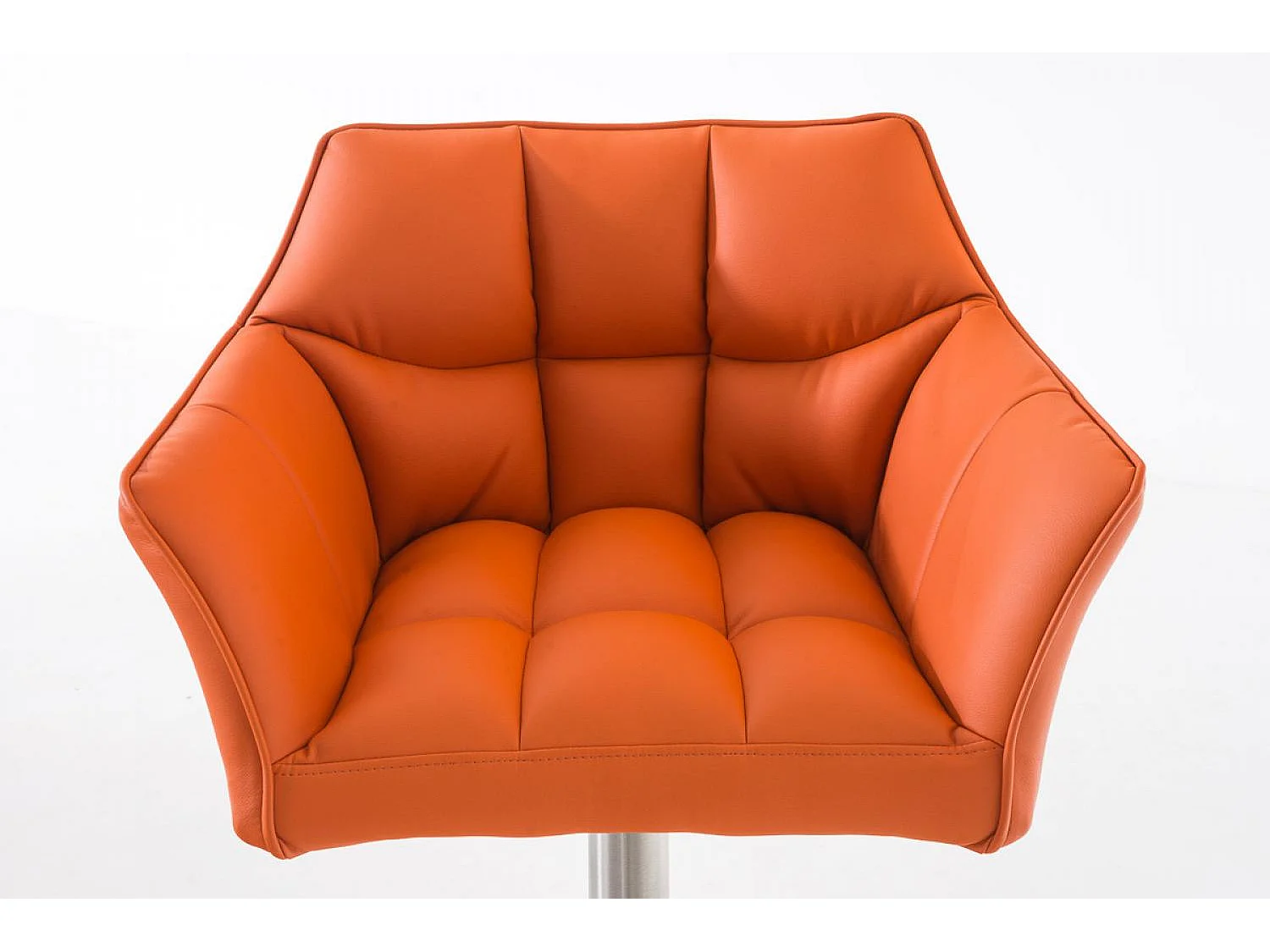 Tabouret de bar - Similicuir & Acier inoxydable - Orange - Damaso