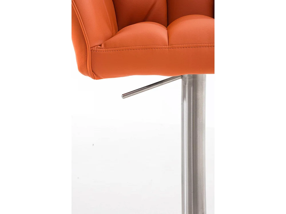 Tabouret de bar - Similicuir & Acier inoxydable - Orange - Damaso