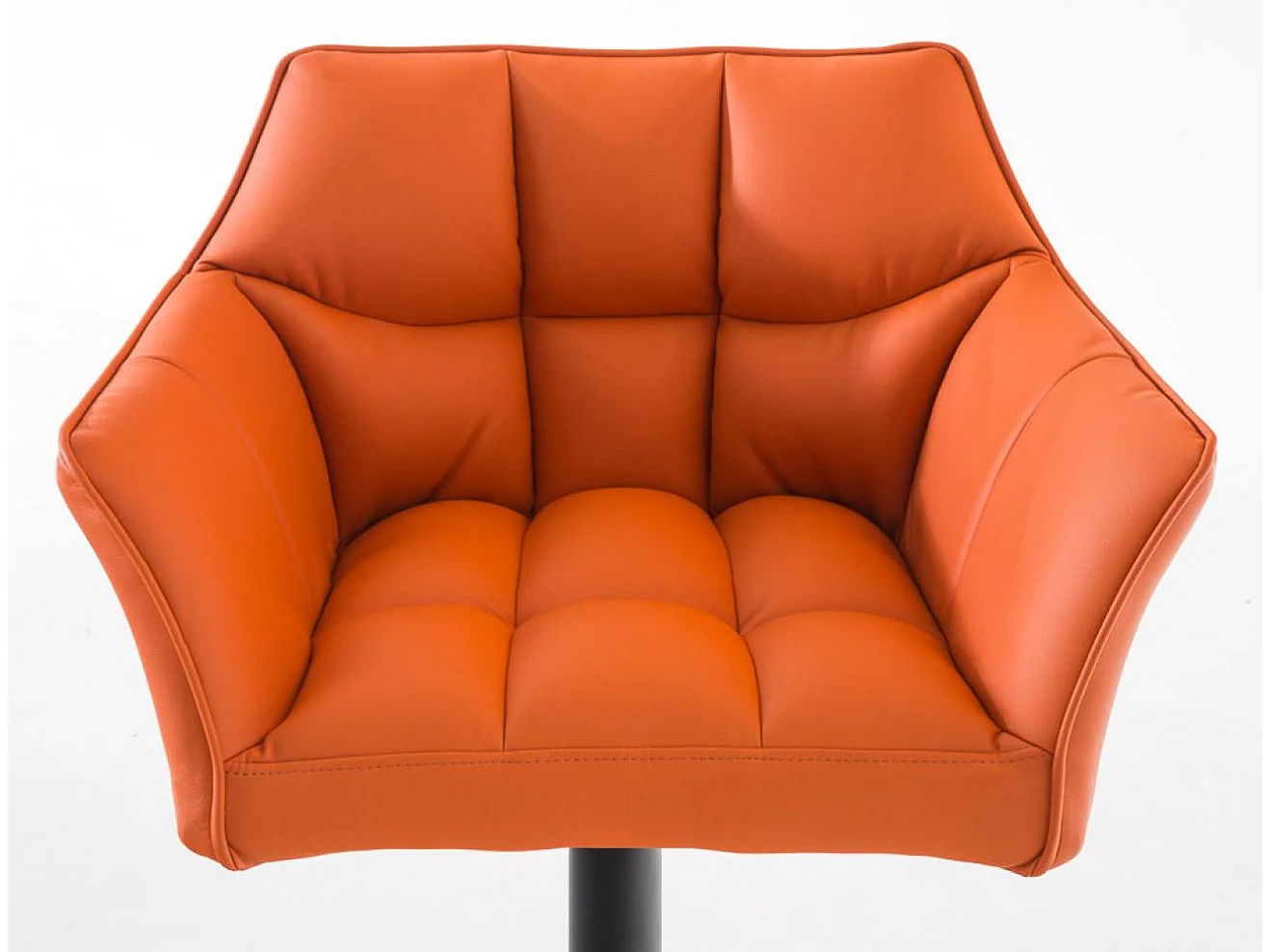 Lot de 2  Tabouret de bar - Similicuir & Noir - Orange - Damaso