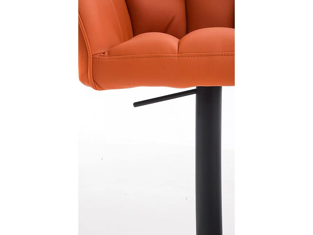 Lot de 2  Tabouret de bar - Similicuir & Noir - Orange - Damaso