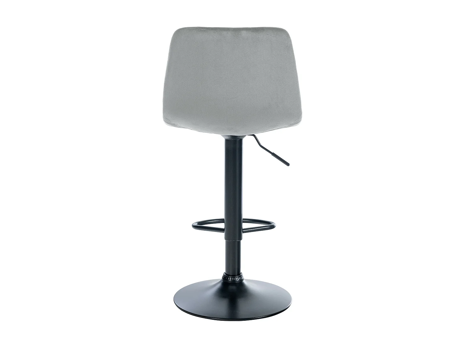 Lot de 2 Tabourets de bar - Velours & Métal - Gris - Divo