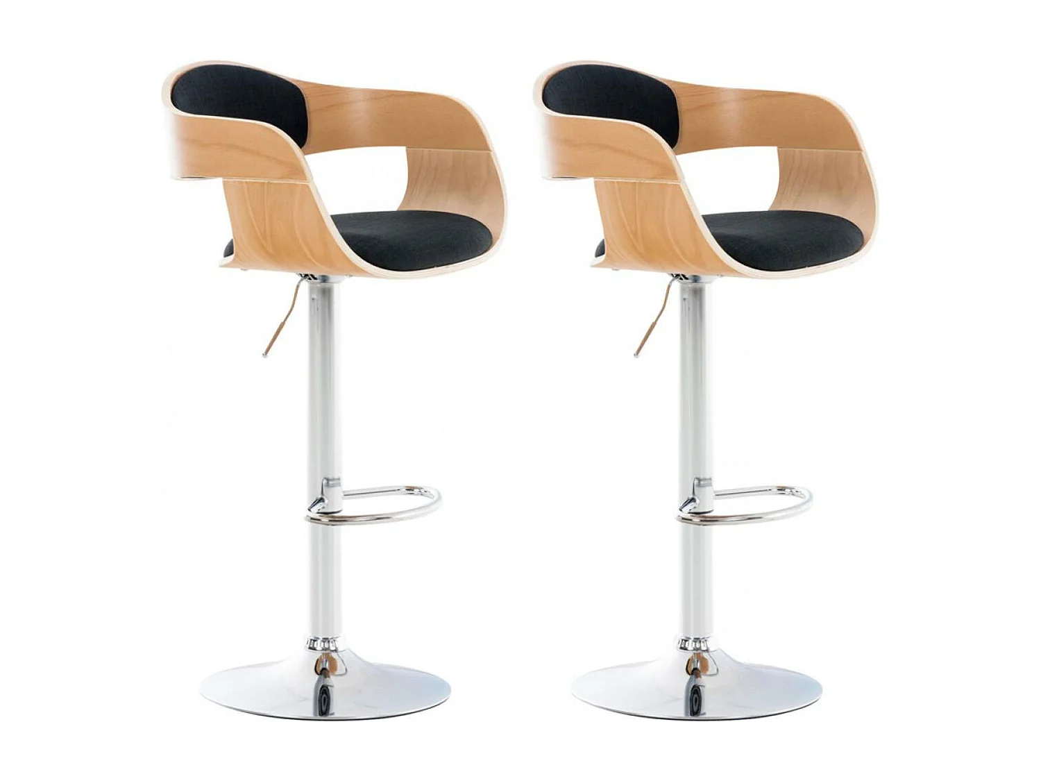 Set van 2  Barkruk - Stof - natura/zwart - Kingston