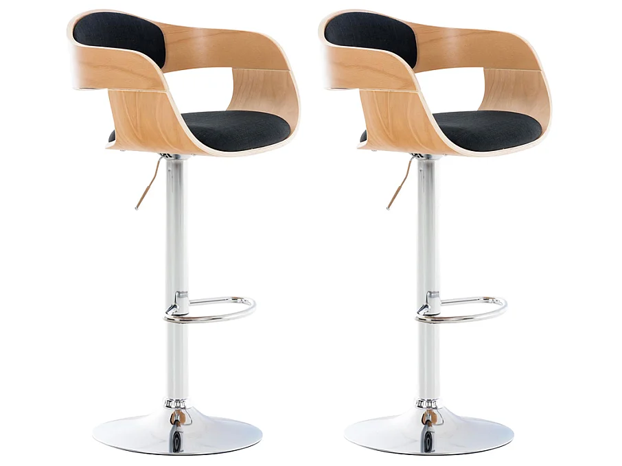 Set van 2  Barkruk - Stof - natura/zwart - Kingston