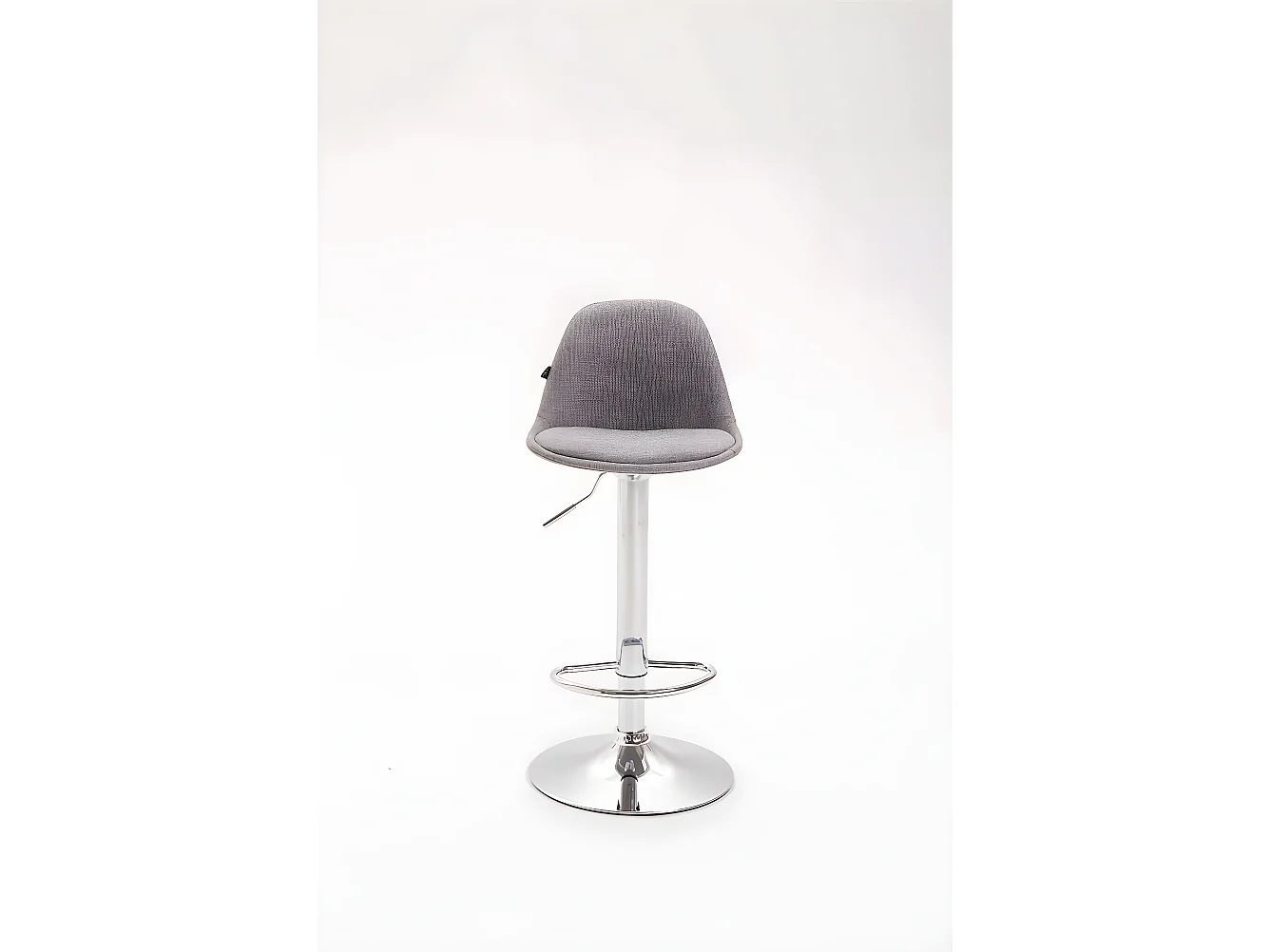 Lot de 2 Tabourets de bar - Tissu & Métal chromé - Gris - Kiel