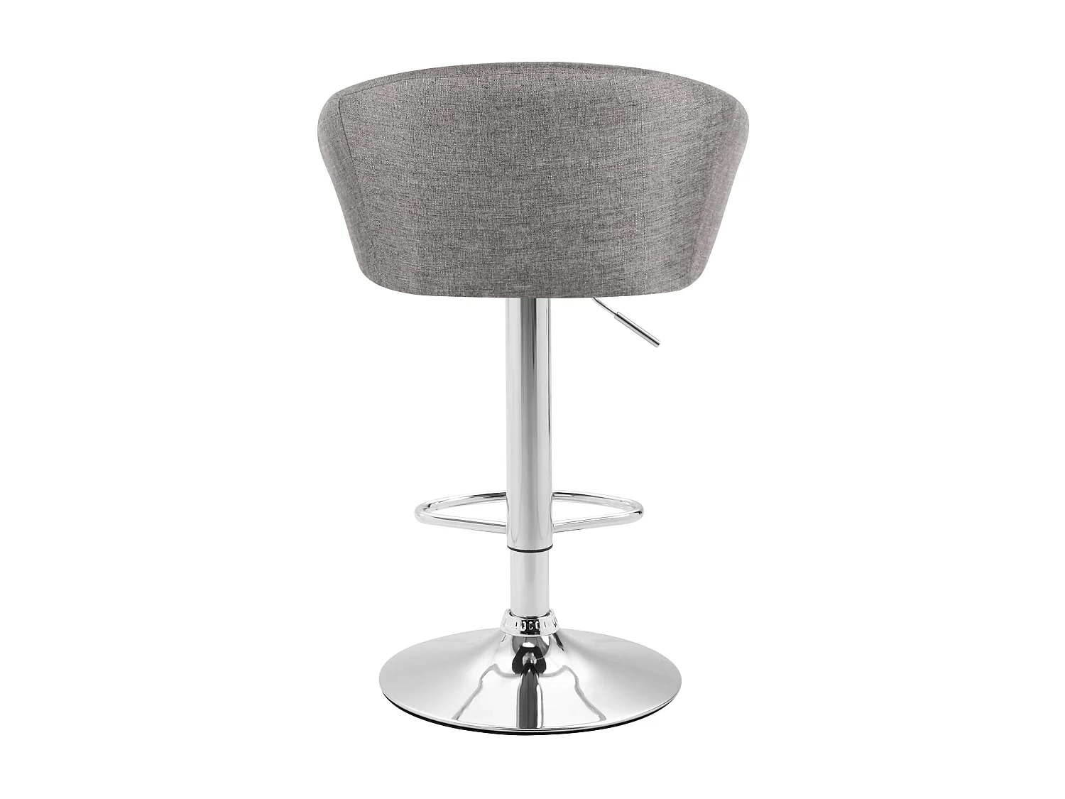 Lot de 2 Tabourets de bar - Tissu & Métal chromé - Gris clair - Miami V2