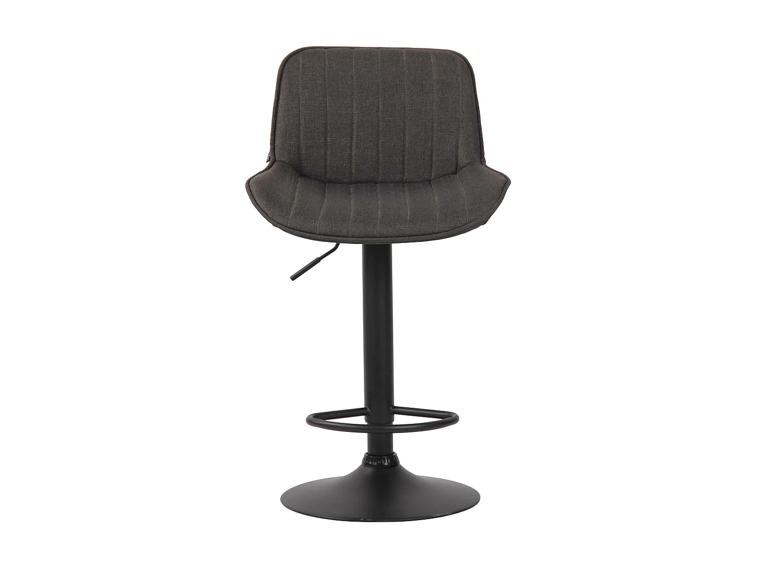 Lot de 2 Tabourets de bar - Tissu & Métal - Gris foncé - Lentini