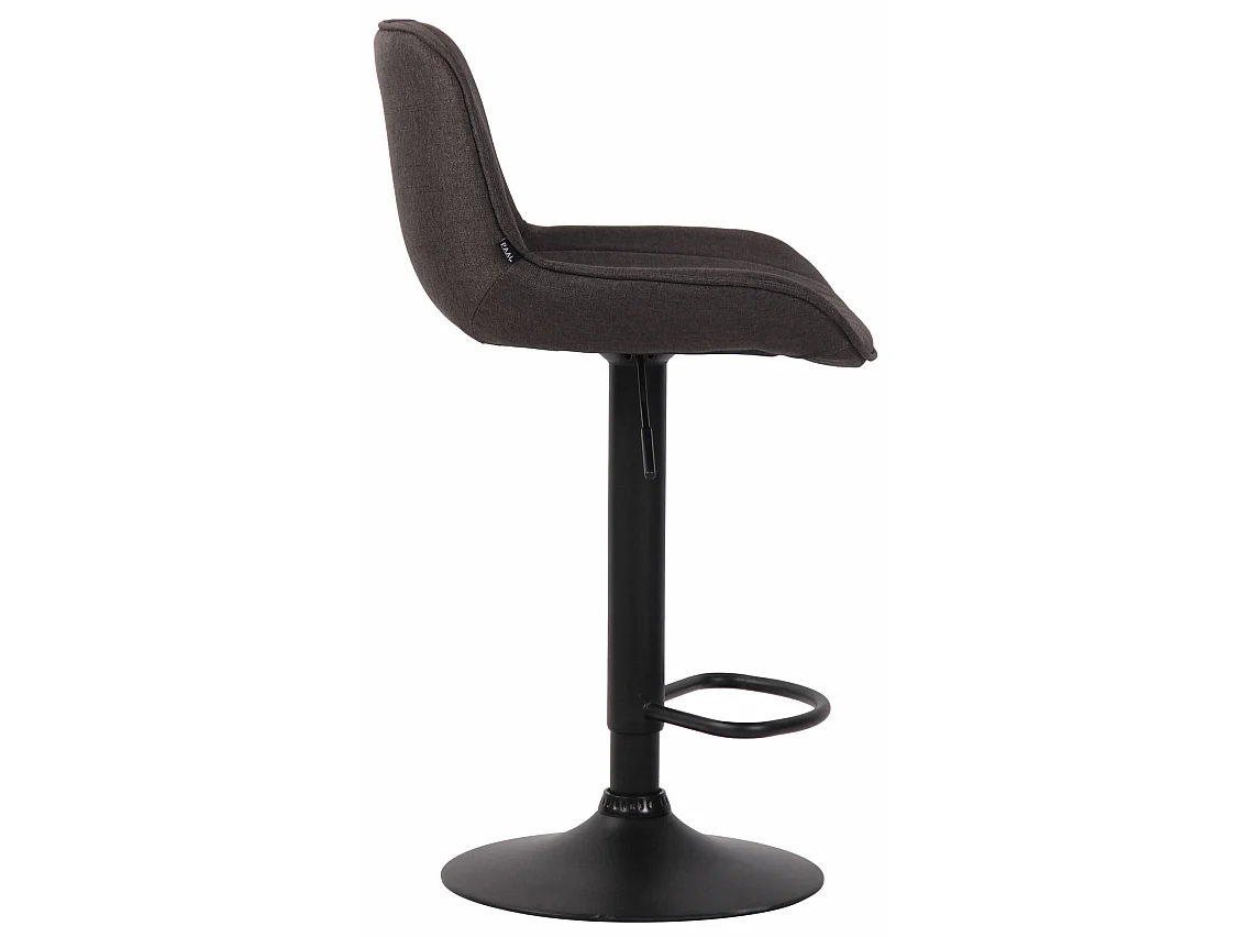 Lot de 2 Tabourets de bar - Tissu & Métal - Gris foncé - Lentini