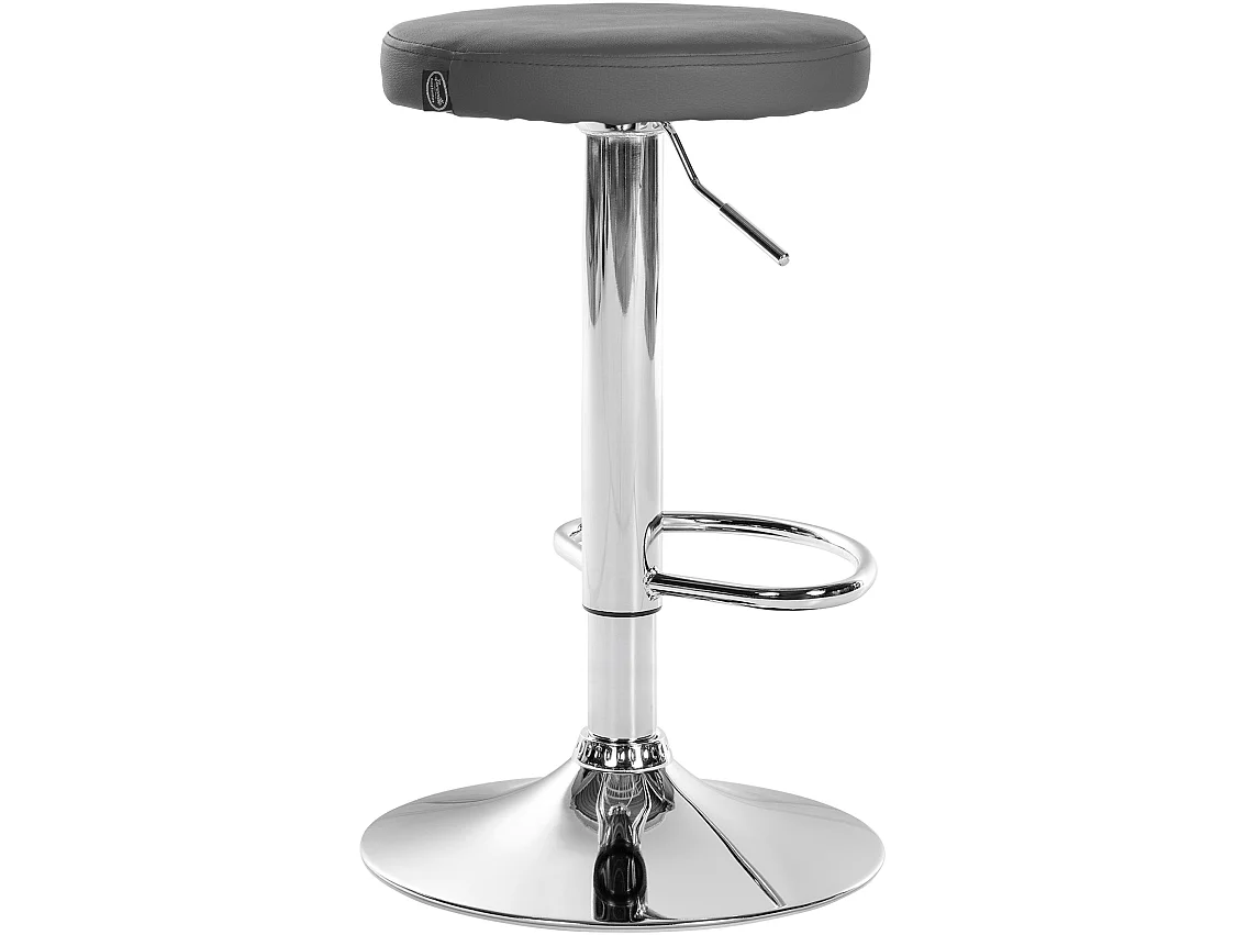 Lot de 2 Tabourets de bar - Similicuir & Métal - Gris - Ponte