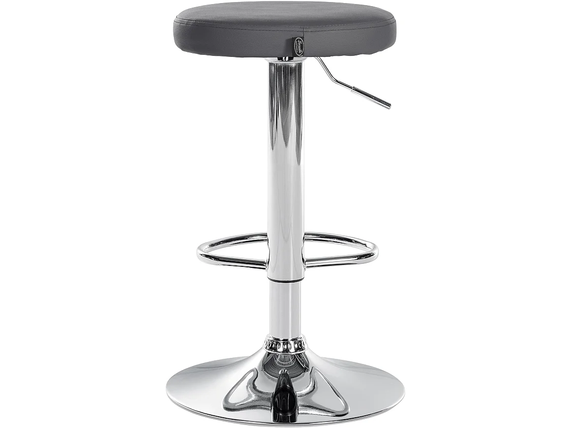 Lot de 2 Tabourets de bar - Similicuir & Métal - Gris - Ponte