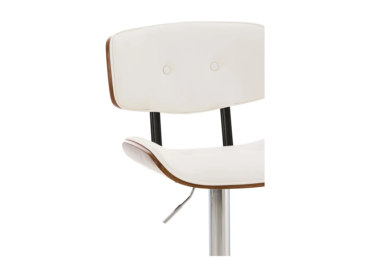 Lot de 2  Tabouret de bar - Similicuir & Antique clair - Noyer / Blanc - Sarnia