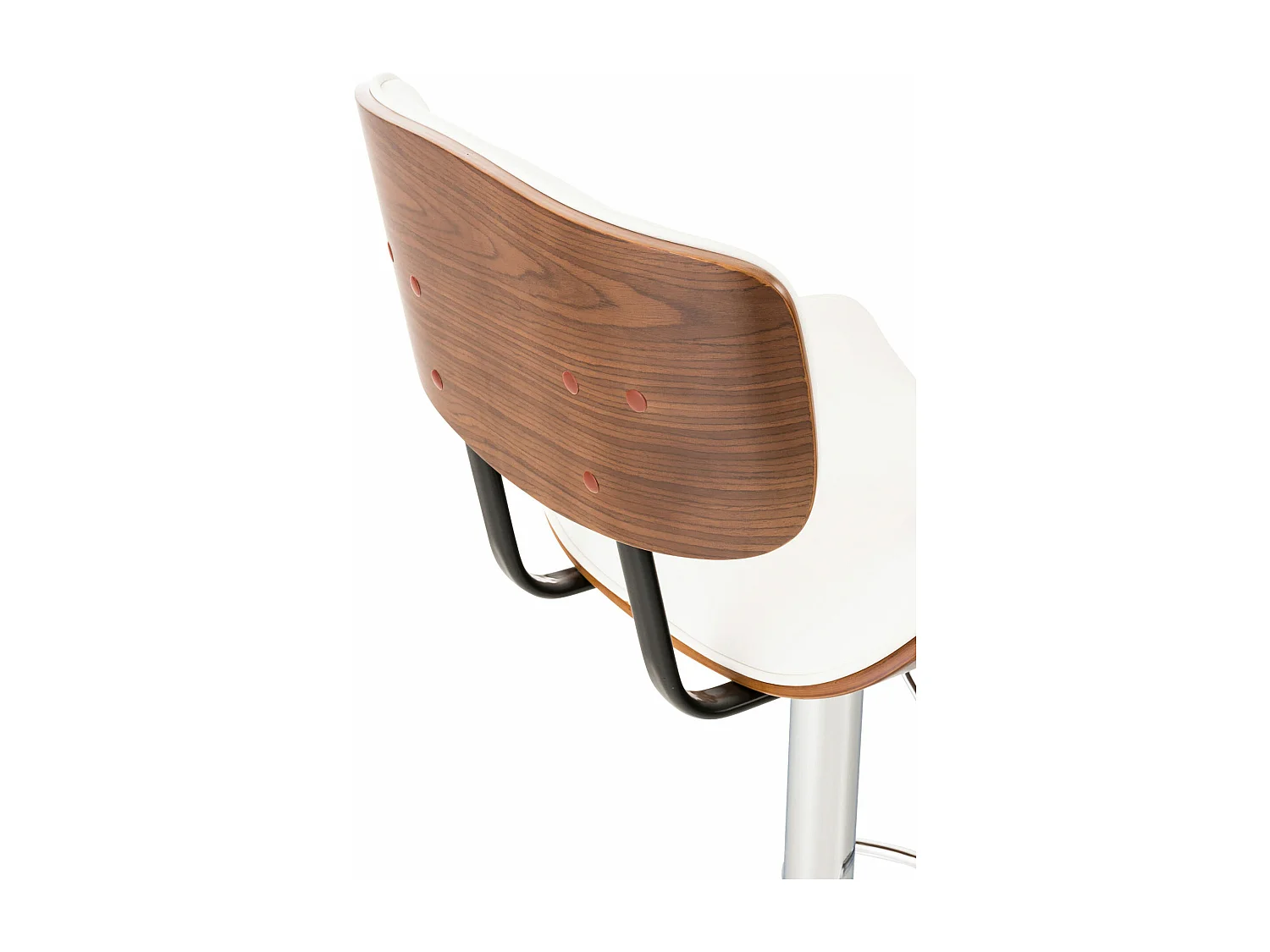 Lot de 2  Tabouret de bar - Similicuir & Antique clair - Noyer / Blanc - Sarnia