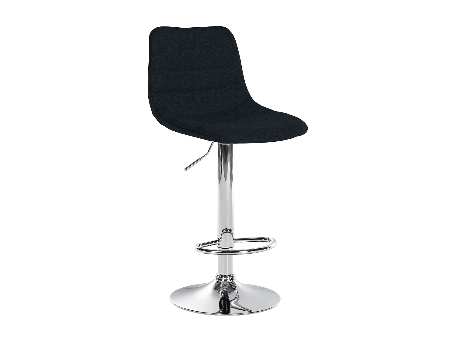 Tabouret de bar - Tissu & Chrome - Noir - Lex