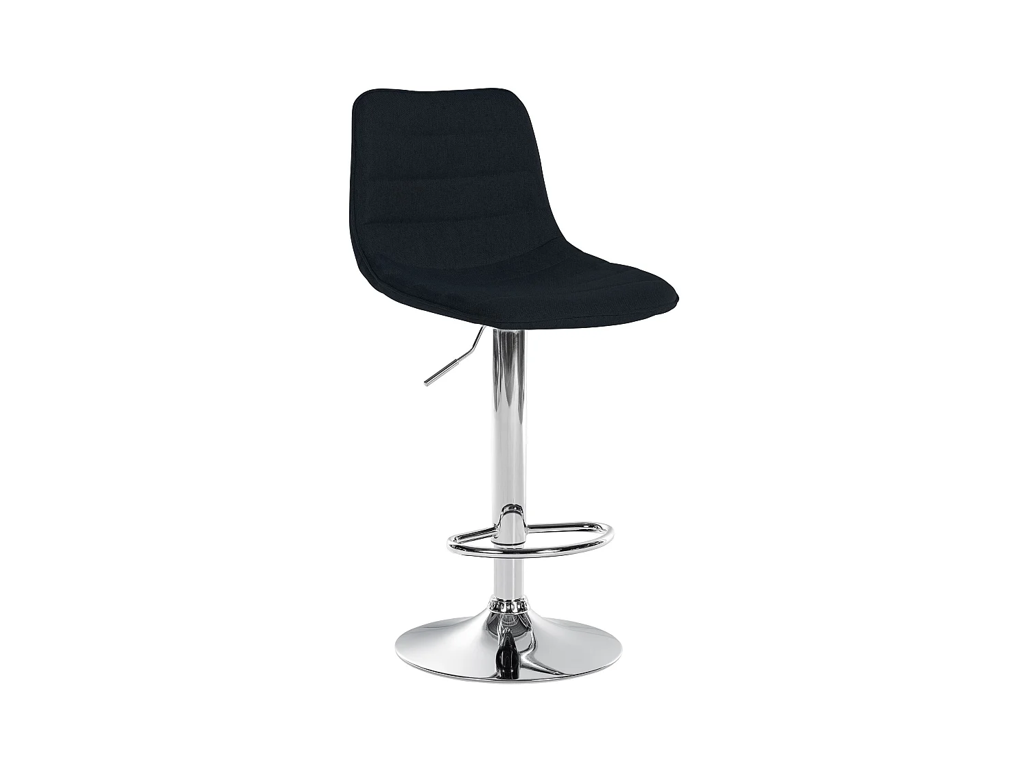 Tabouret de bar - Tissu & Chrome - Noir - Lex