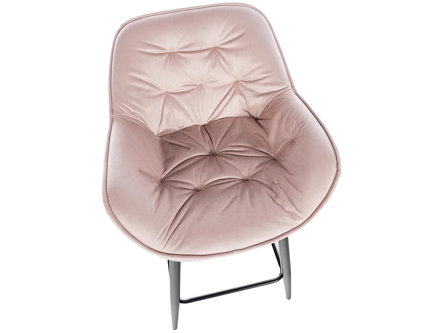 Lot de 2 Tabourets de bar - Velours & Métal noir mat - Rose - Gibson 76