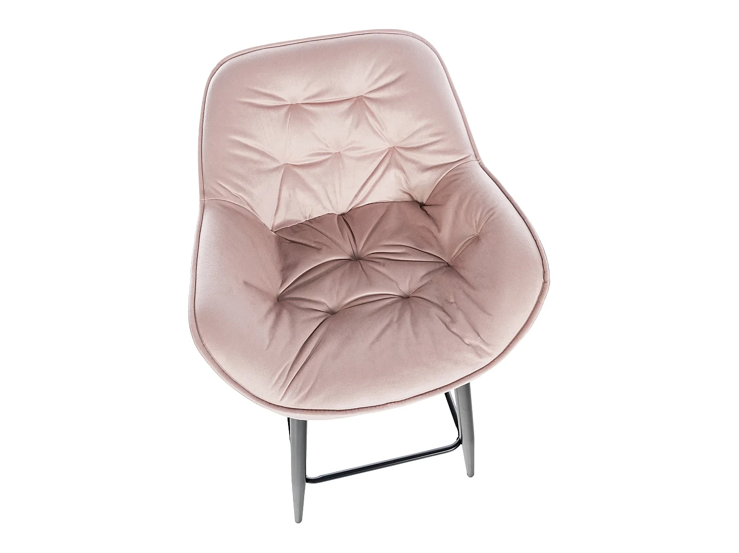 Lot de 2 Tabourets de bar - Velours & Métal noir mat - Rose - Gibson 76