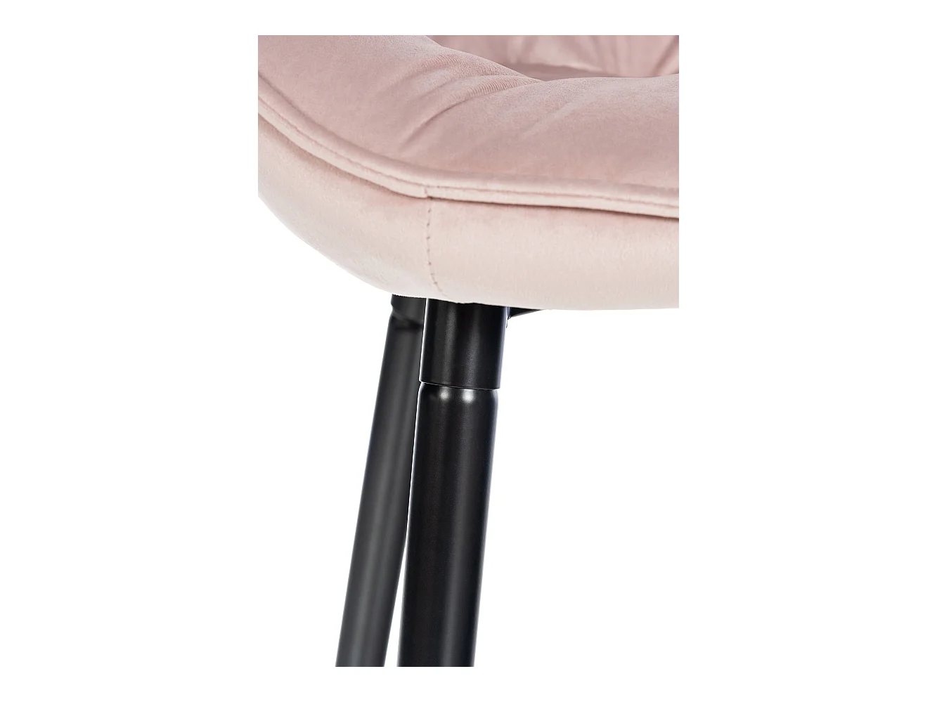 Lot de 2 Tabourets de bar - Velours & Métal noir mat - Rose - Gibson 76