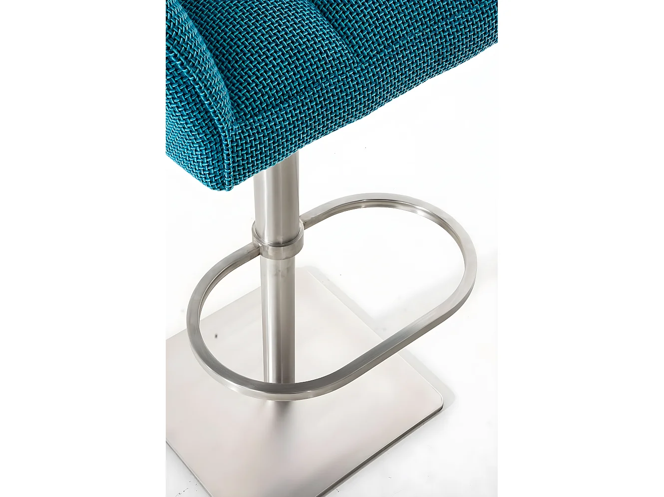 Lot de 2  Tabouret de bar - Tissu & Acier inoxydable - Turquoise - Damaso