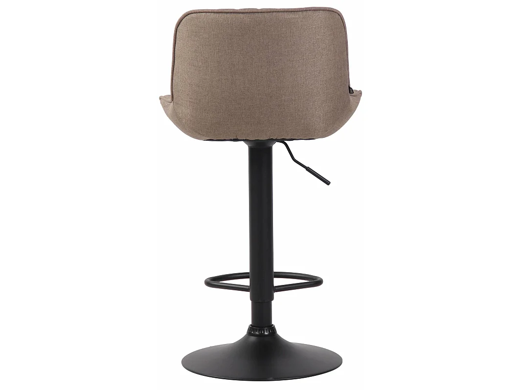 Lot de 2 Tabourets de bar - Tissu & Métal - Taupe - Lentini