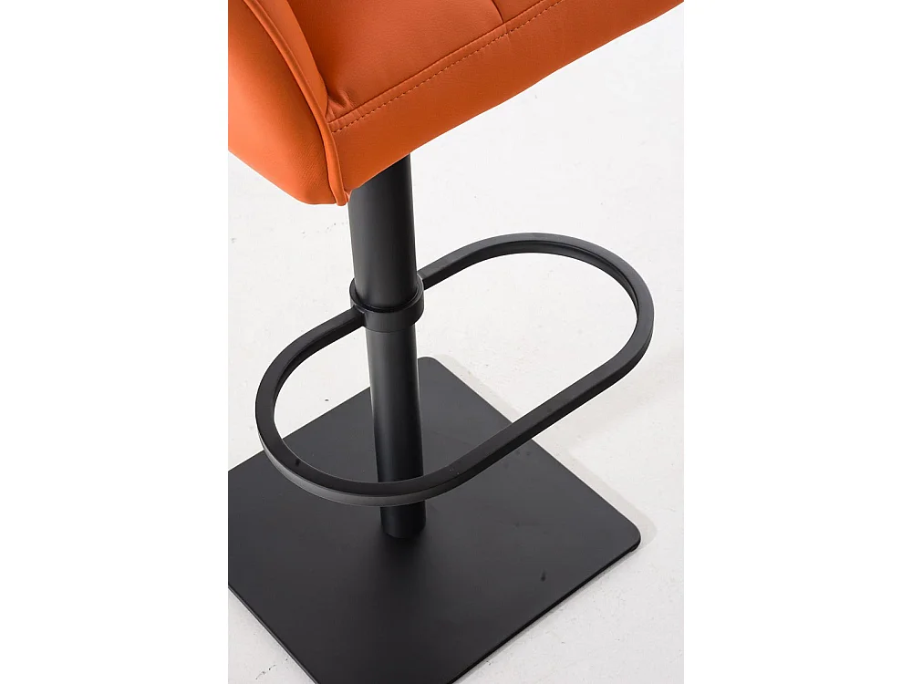 Tabouret de bar - Similicuir & Noir - Orange - Damaso