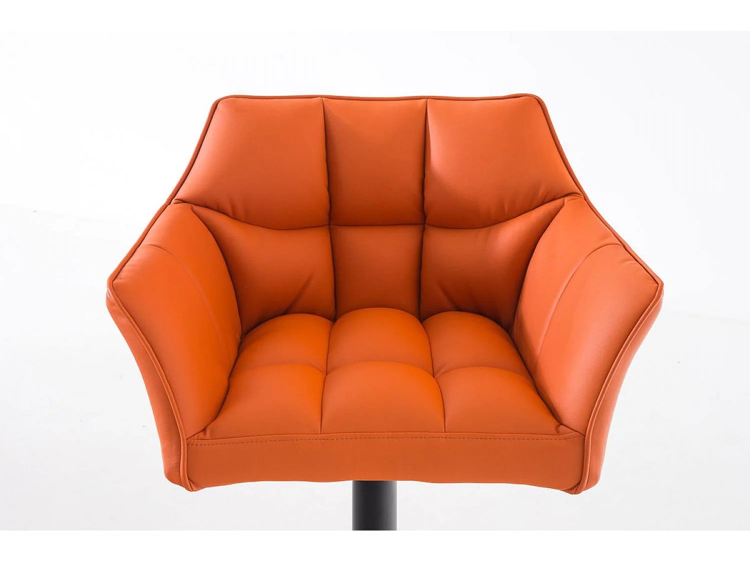 Tabouret de bar - Similicuir & Noir - Orange - Damaso