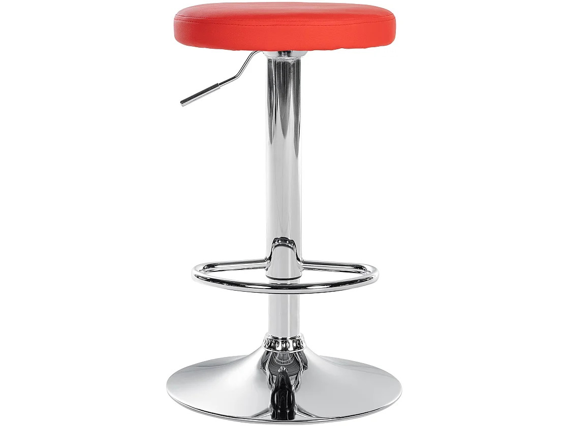 Lot de 2 Tabourets de bar - Similicuir & Métal - Rouge - Ponte