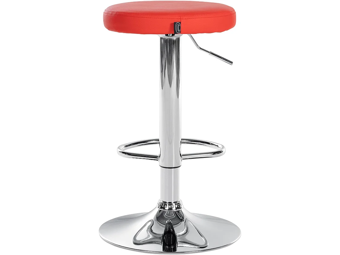 Lot de 2 Tabourets de bar - Similicuir & Métal - Rouge - Ponte