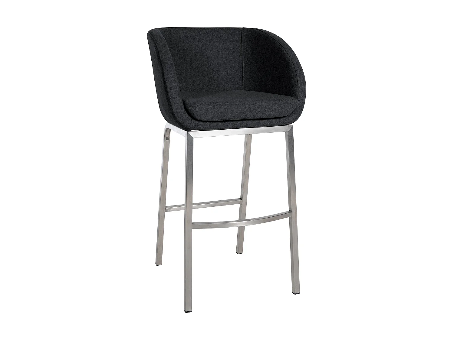 Tabourets de bar - Feutrine & Acier inoxydable - Anthracite - Rockhill