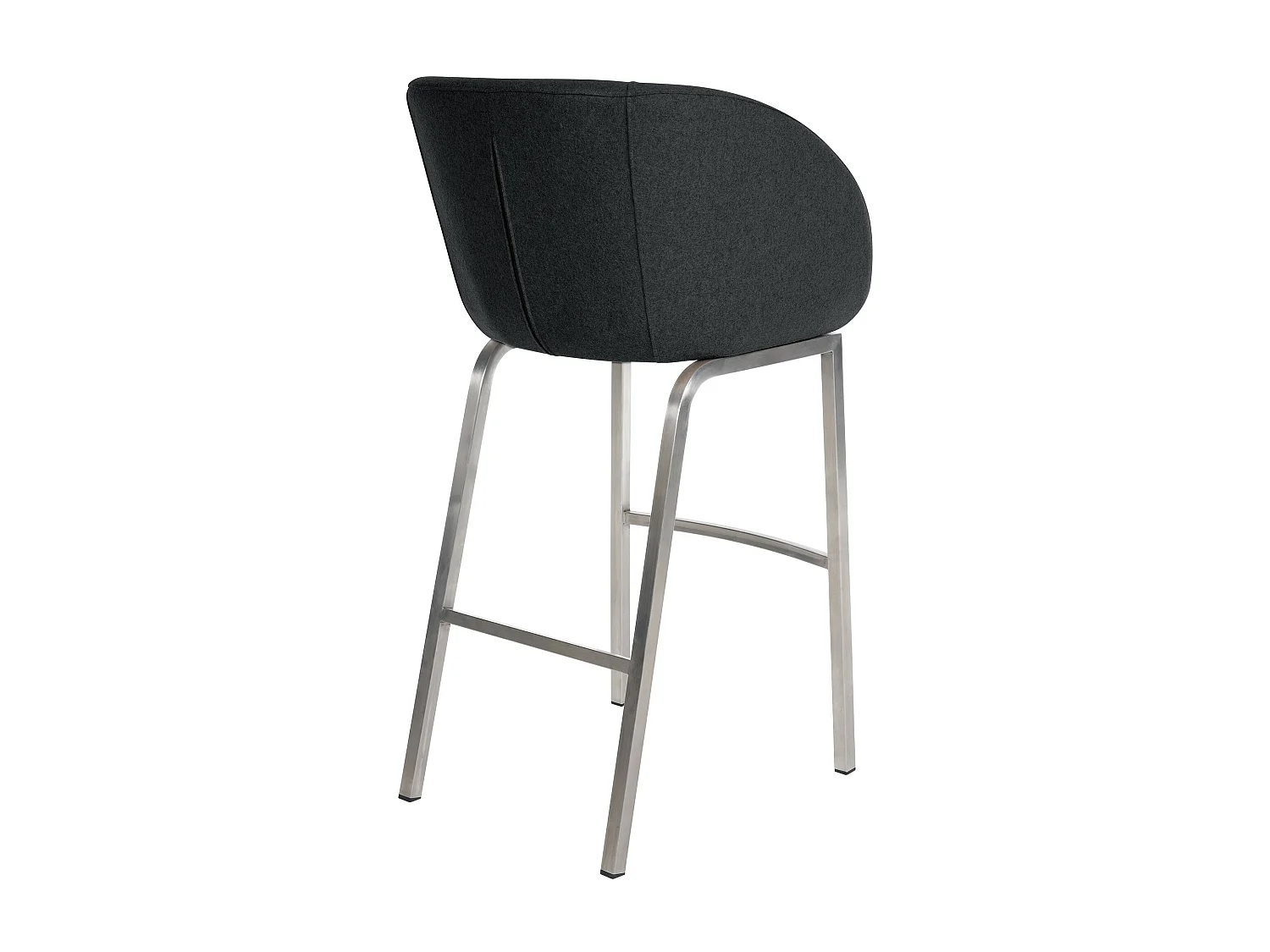 Tabourets de bar - Feutrine & Acier inoxydable - Anthracite - Rockhill