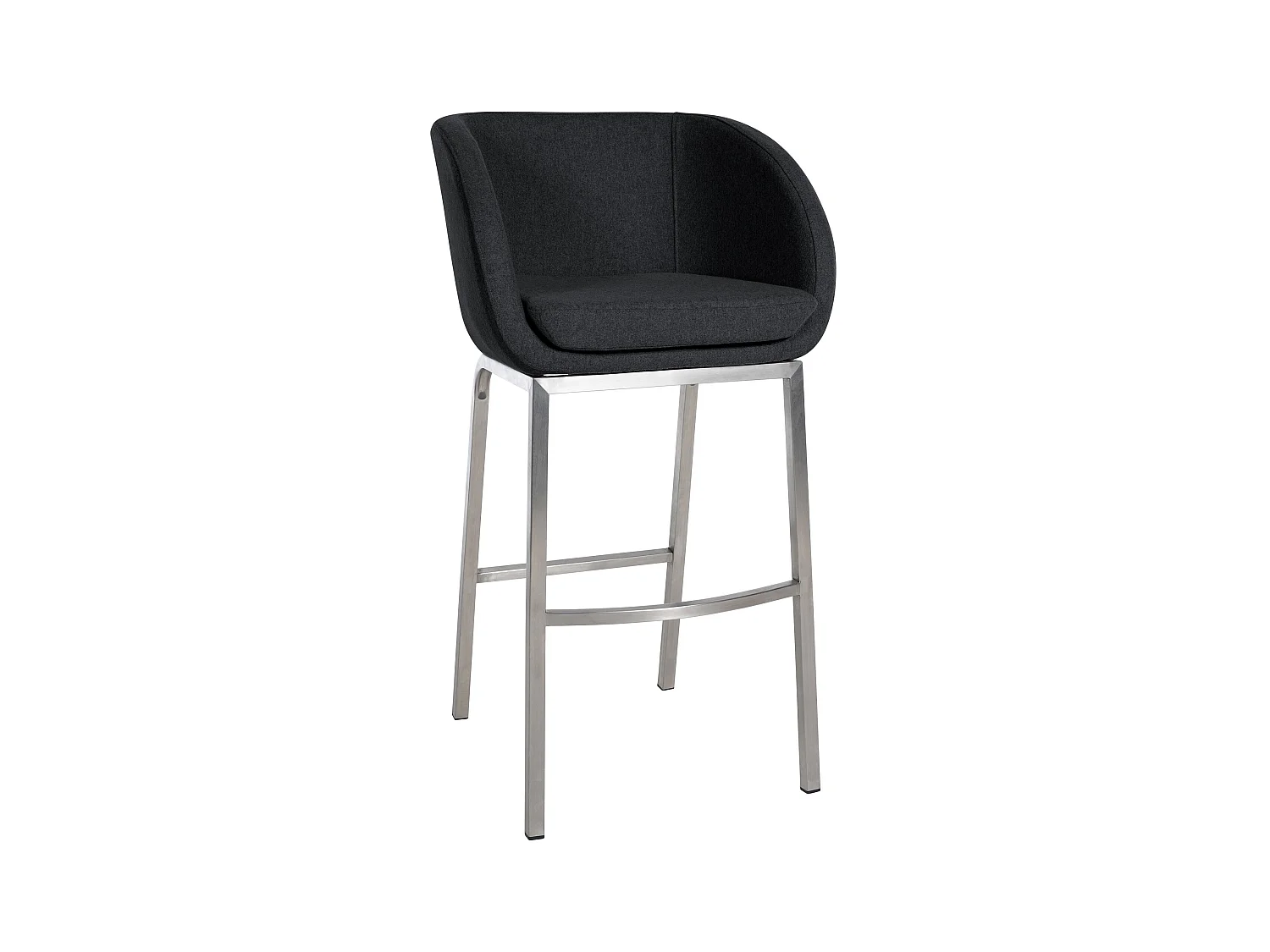 Tabourets de bar - Feutrine & Acier inoxydable - Anthracite - Rockhill