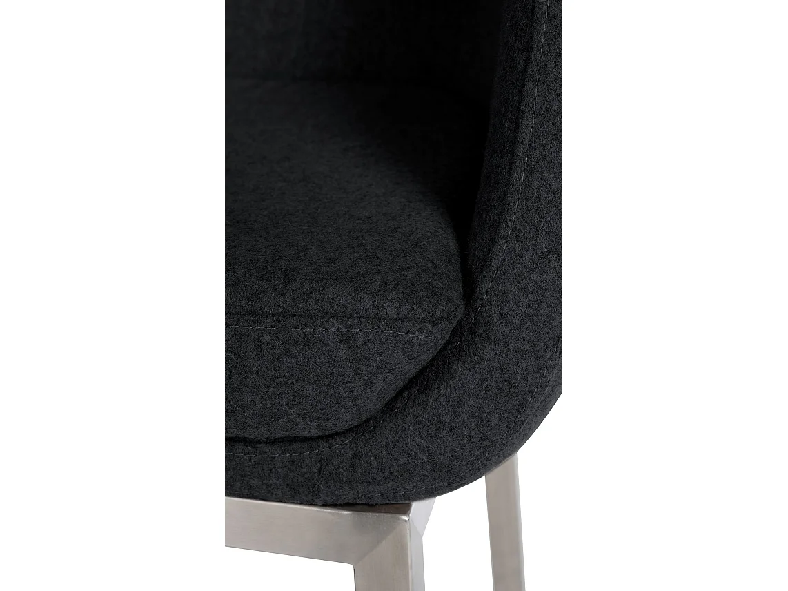 Tabourets de bar - Feutrine & Acier inoxydable - Anthracite - Rockhill