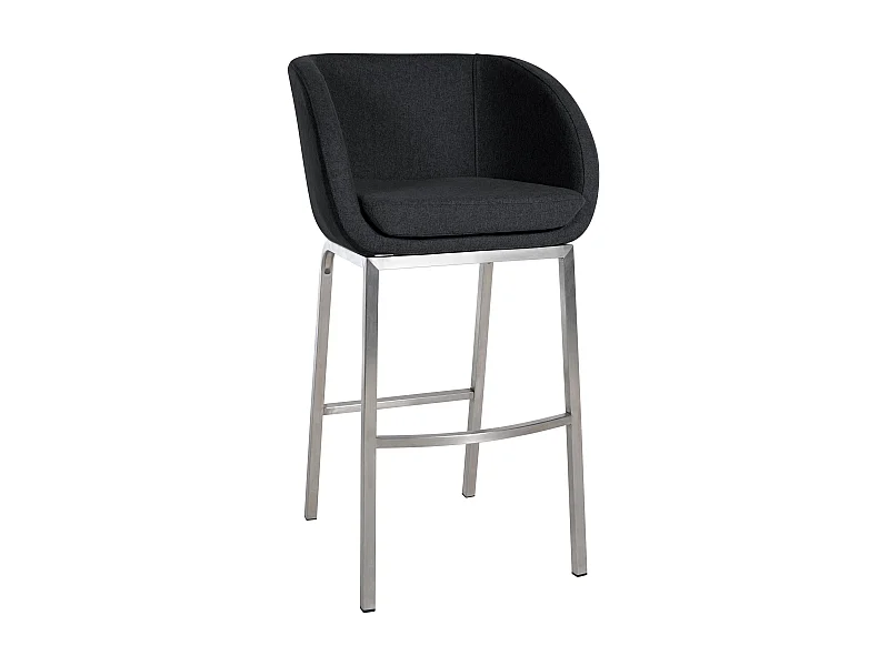 Barkruk - Vilt & Roestvrij staal - antraciet - Rockhill