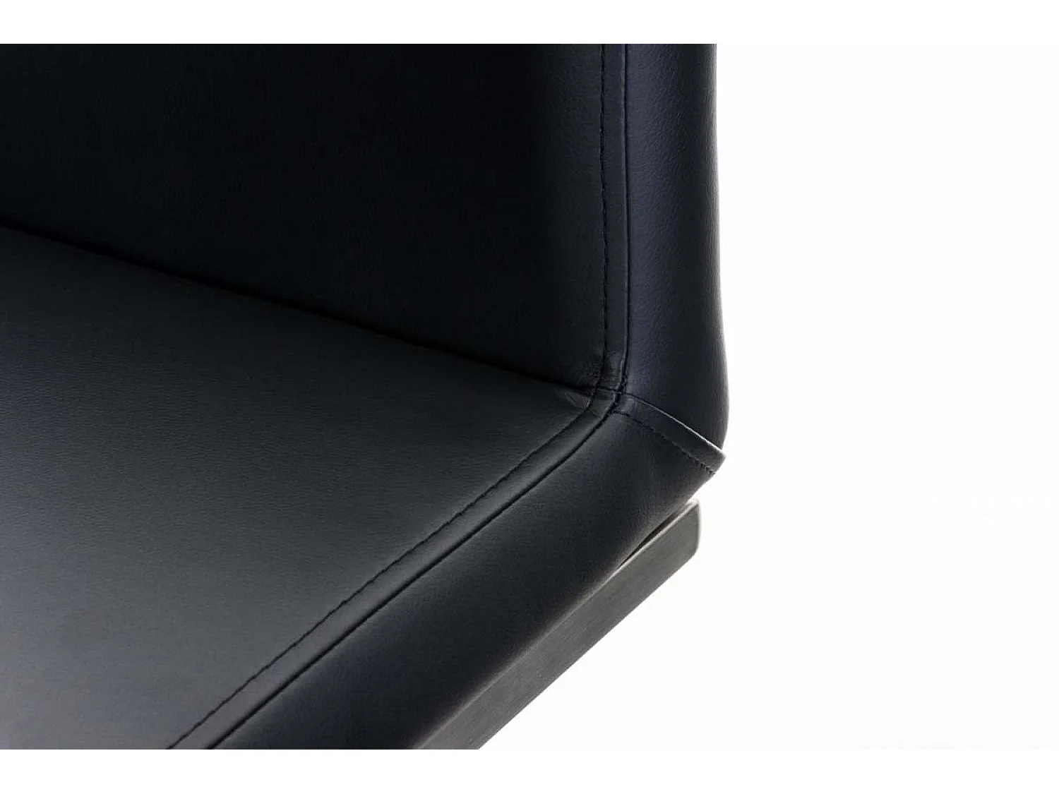 Lot de 2  Tabouret de bar - Similicuir & Acier inoxydable - Noir - Panama