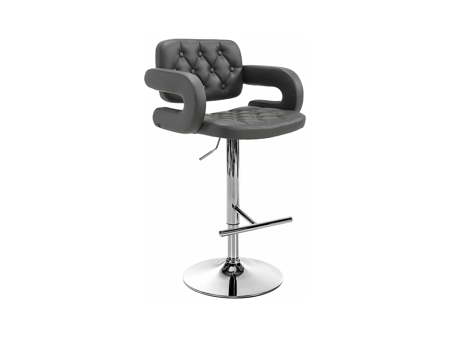 Tabouret de bar - Similicuir & Métal - Gris - Dublin