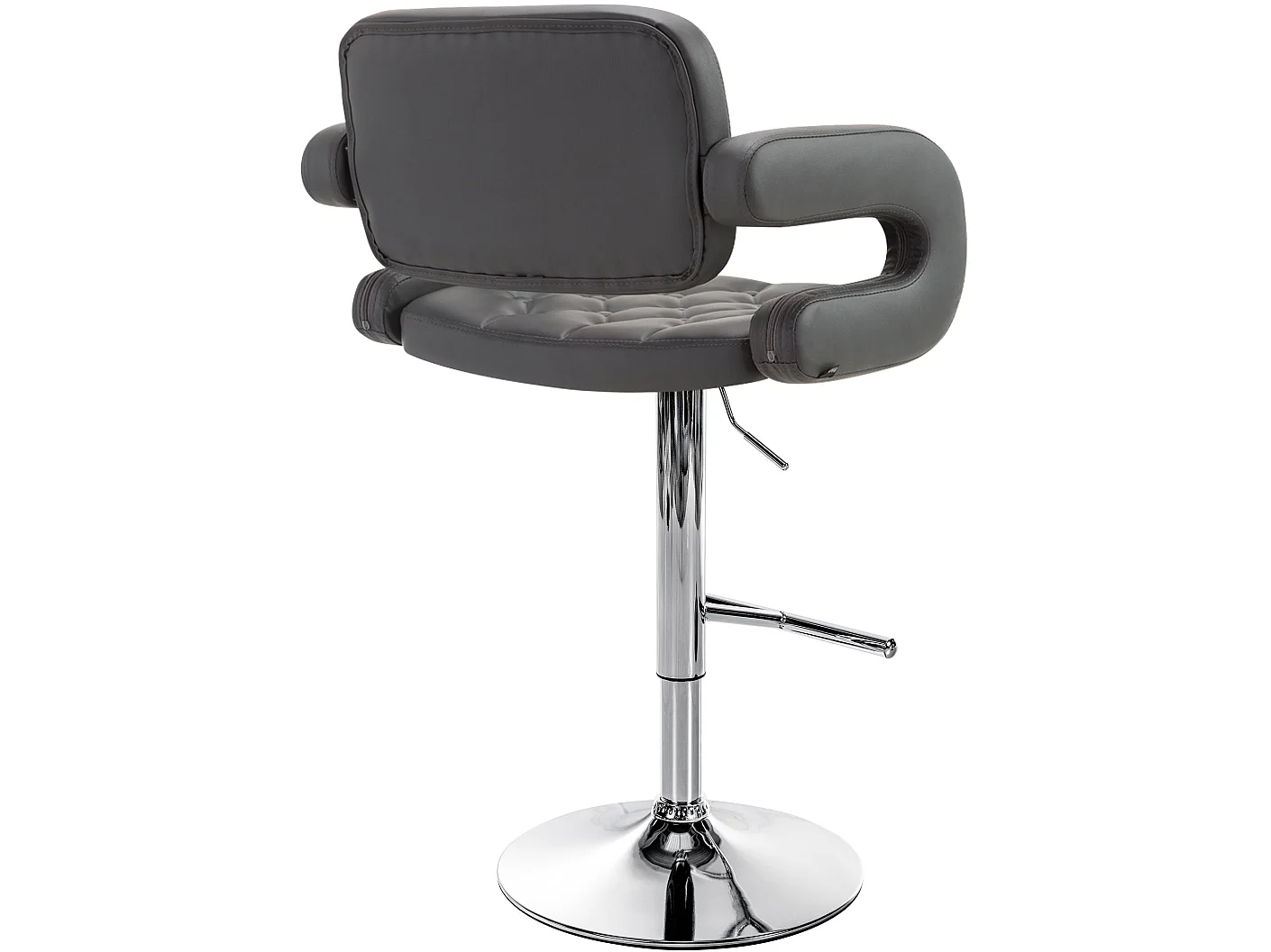 Tabouret de bar - Similicuir & Chrome - Gris - Dublin
