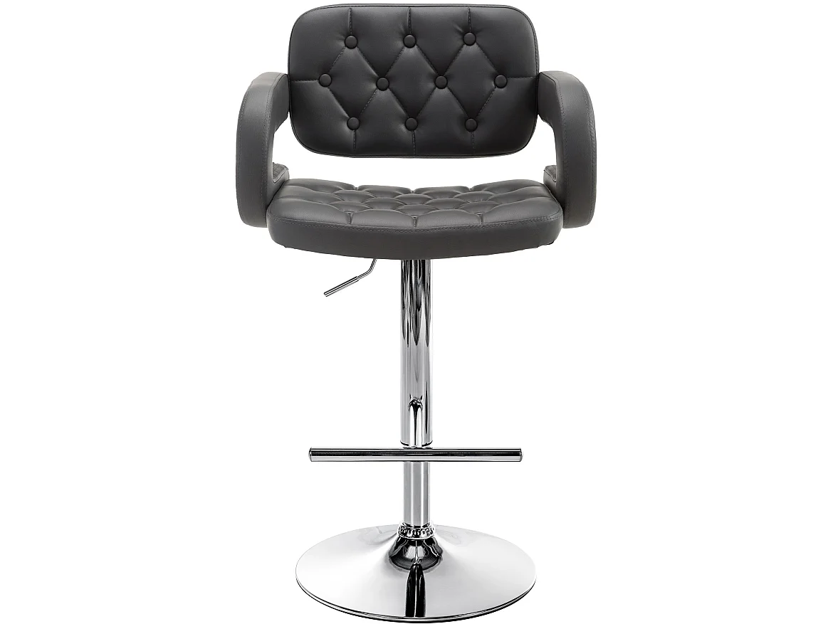 Tabouret de bar - Similicuir & Chrome - Gris - Dublin
