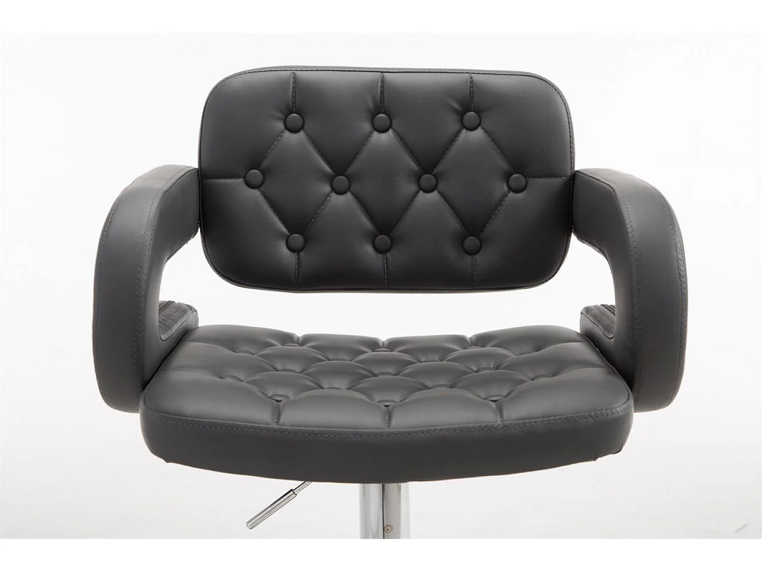 Tabouret de bar - Similicuir & Chrome - Gris - Dublin