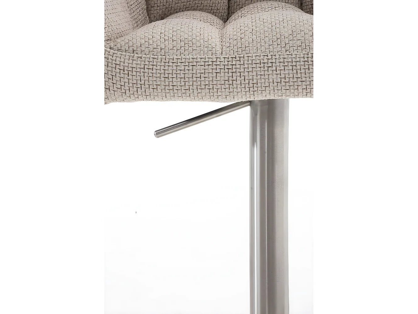 Lot de 2  Tabouret de bar - Tissu & Acier inoxydable - Ivoire - Damaso